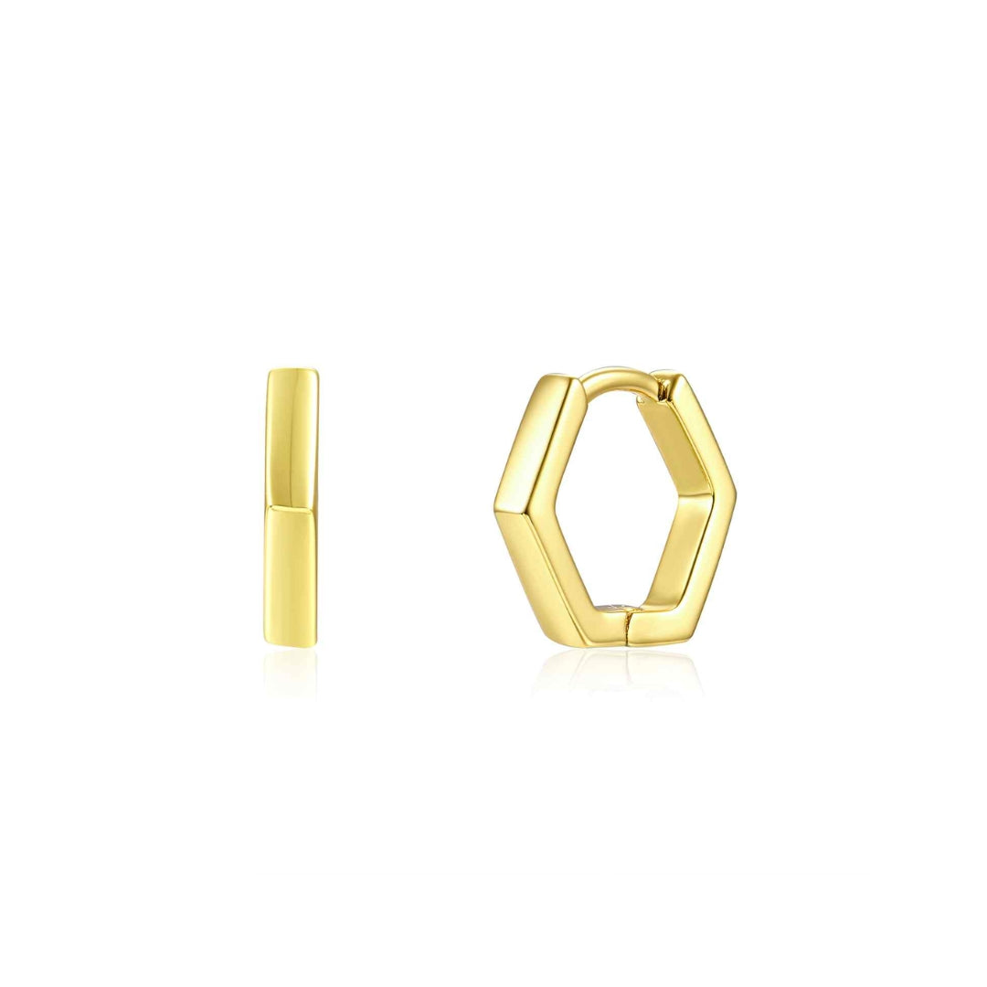Zlaté náušnice hexagon