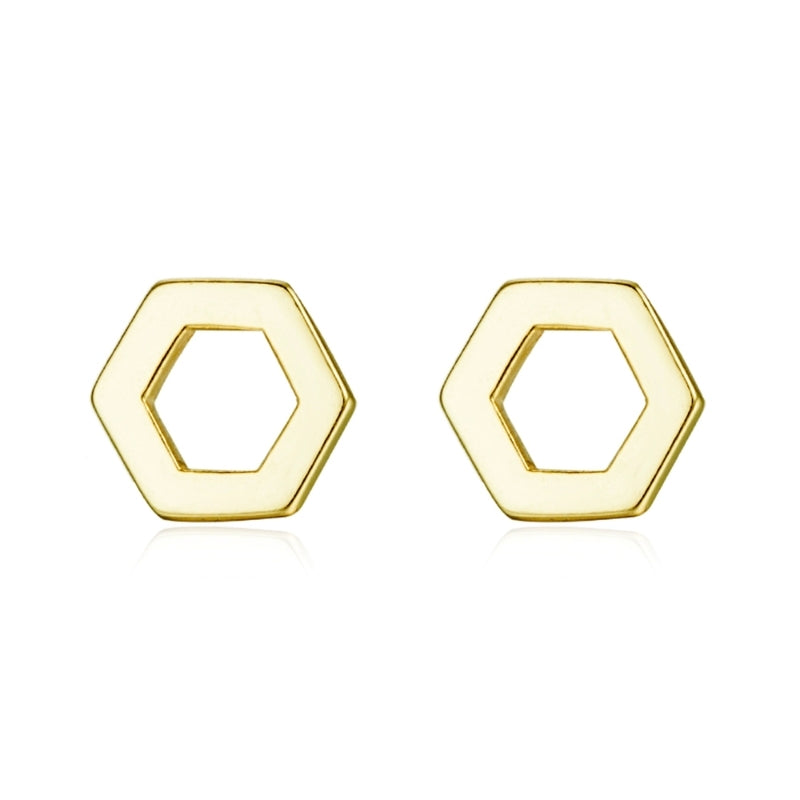 Zlaté náušnice hexagon