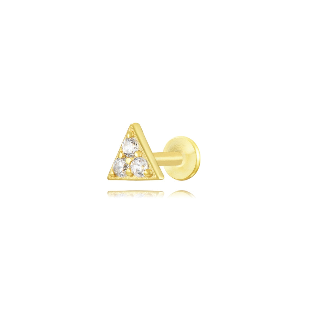 Piercing Zircon - Triangle 5mm - Gold Plated and Rhodium silver