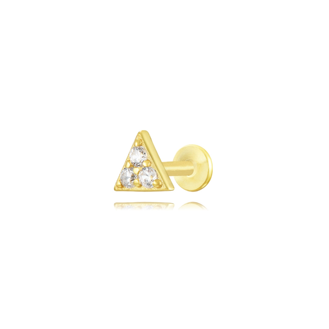 Piercing Zircon - Triangle 5mm - Gold Plated and Rhodium silver