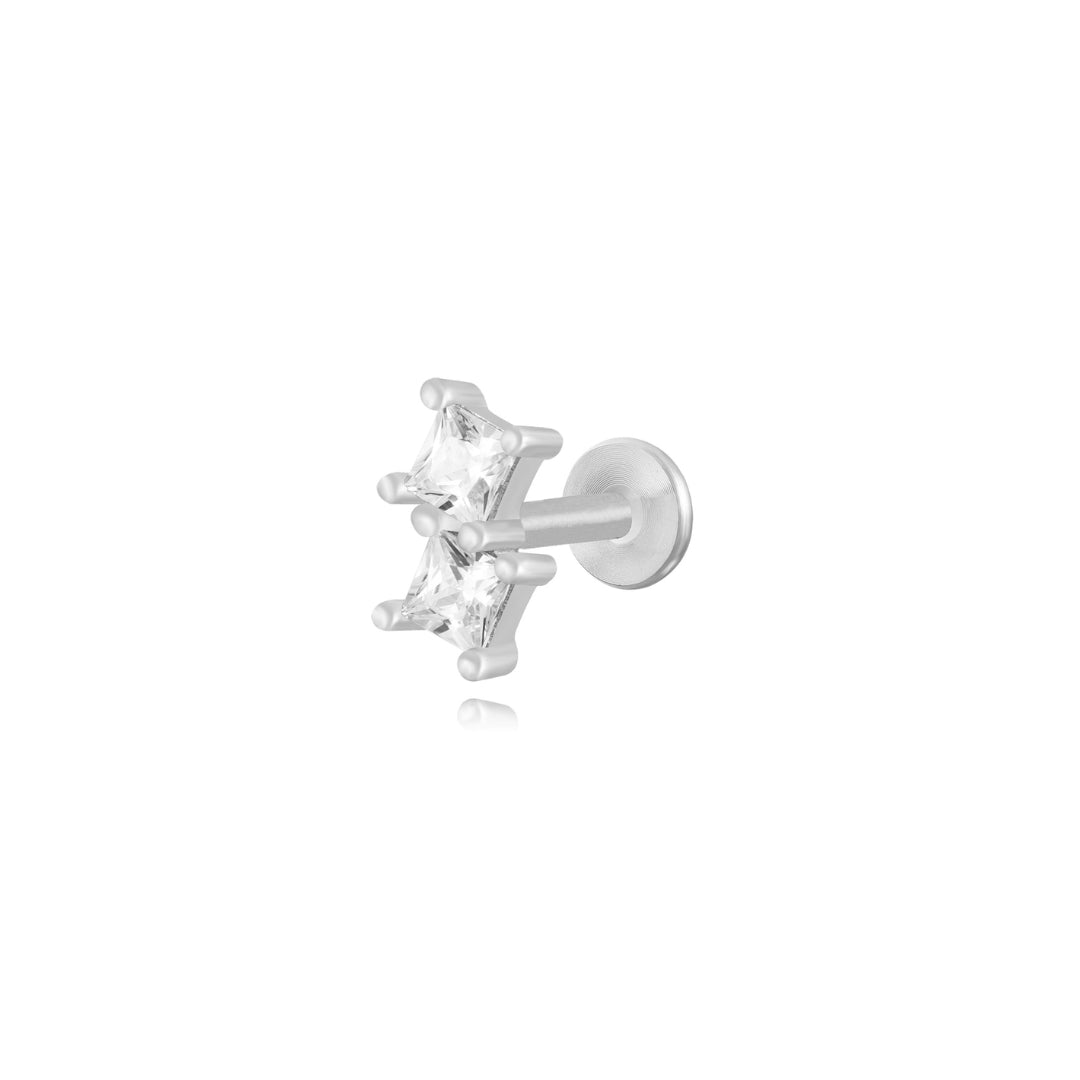 Piercing 2 Cubique Zircon -  - Gold Plated and Rhodium silver