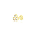 Piercing Zircon - Flower 5mm - Gold Plated and Rhodium silver