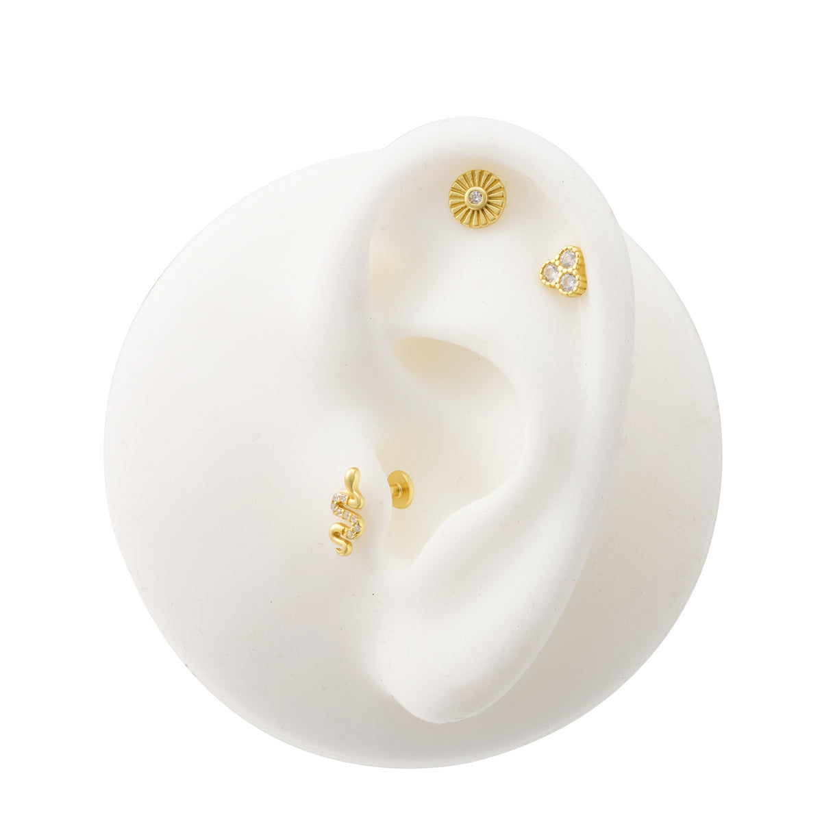 Piercing Zircon - Flower 5mm - Gold Plated and Rhodium silver