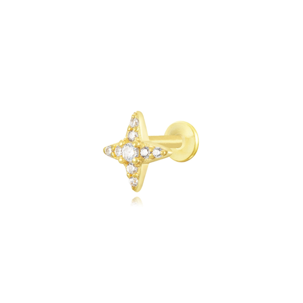 Zlatý piercing hvězda