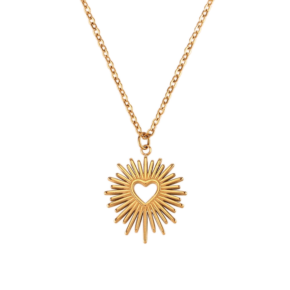Steel Necklace - Heart - Gold