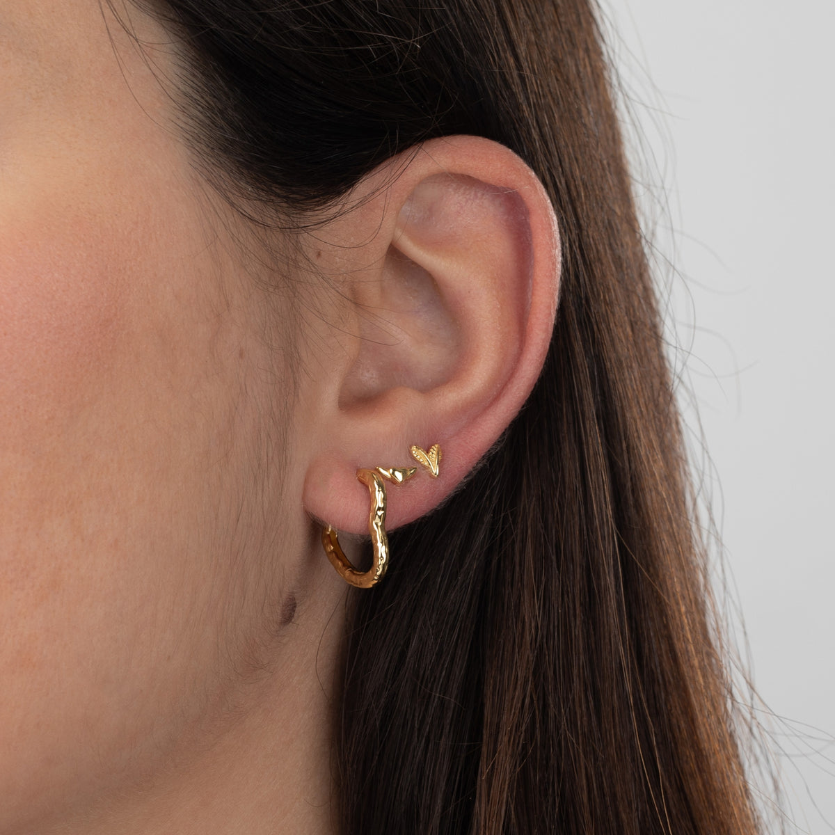 Heart Earrings - Gold Plated and Rhodium Plated