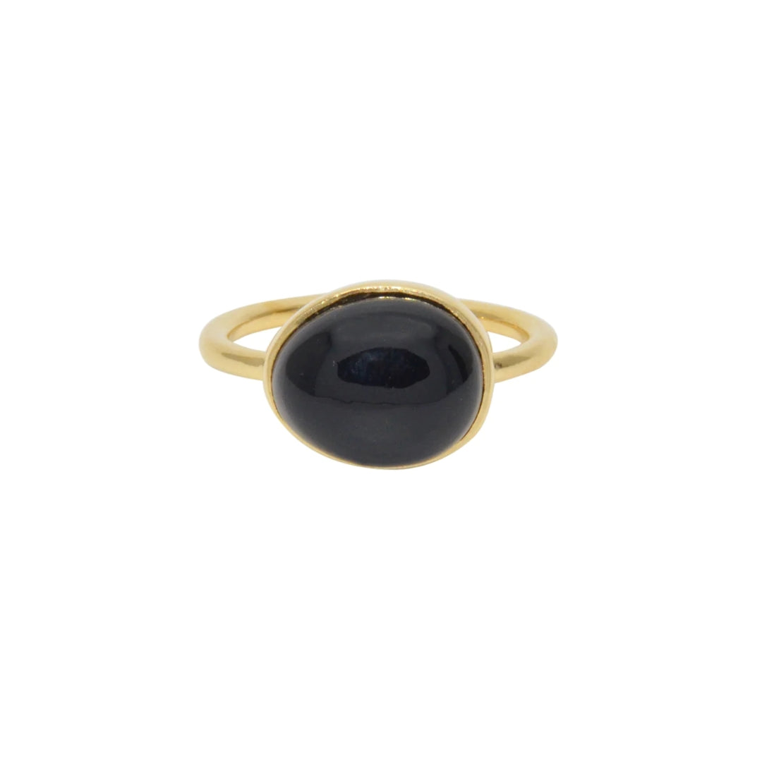 Ring Oval - Gemstone Black onyx