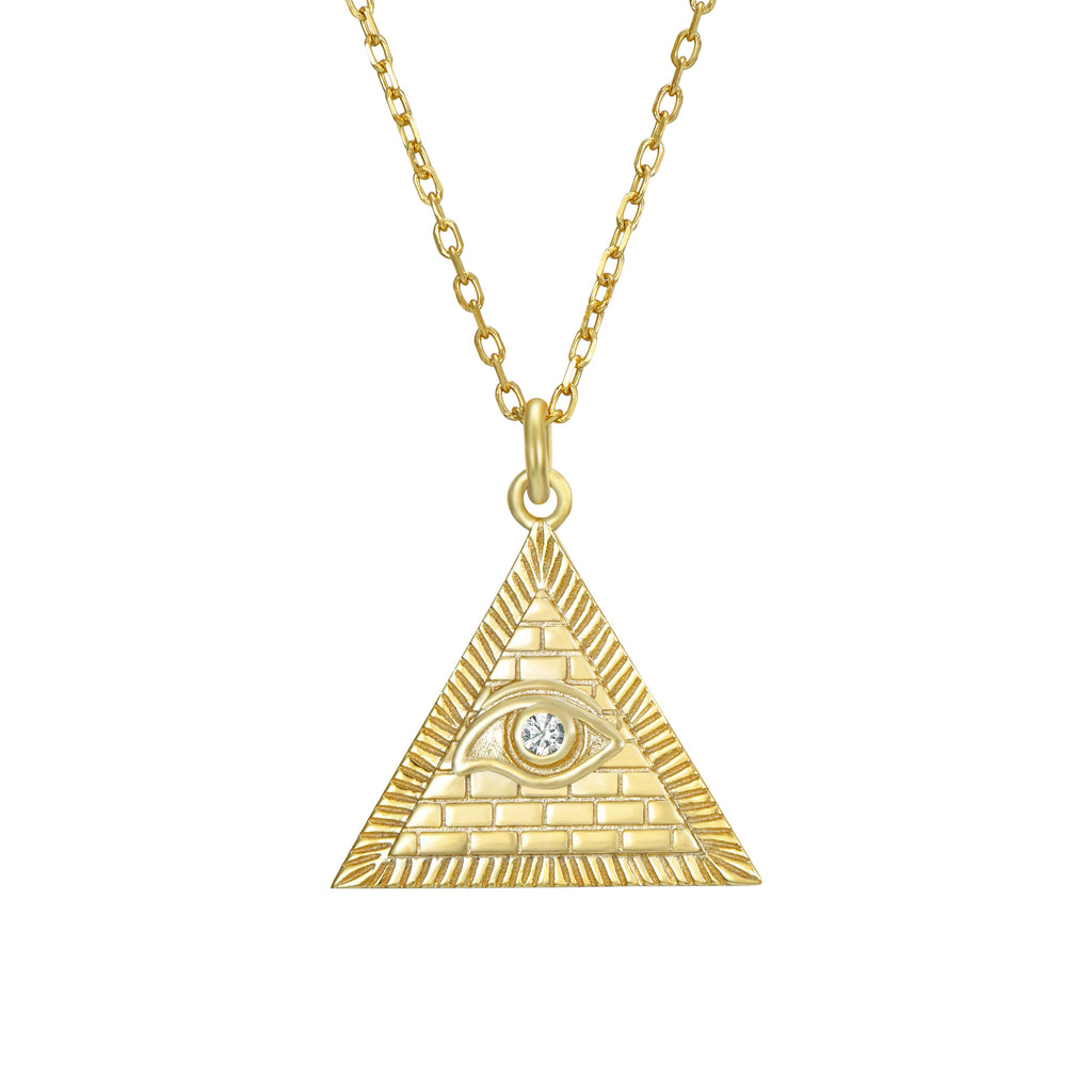 Zlatý náhrdelník s přívěskem Illuminati