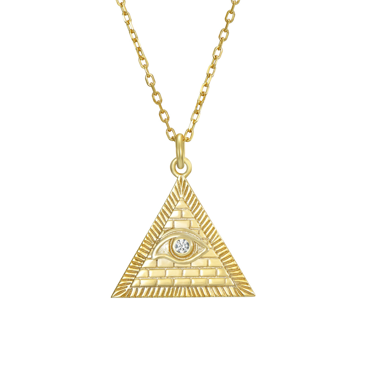 Zlatý náhrdelník s přívěskem Illuminati