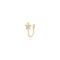 Earcuff Zirconia - Flower - Gold Plated and Rhodium Silver
