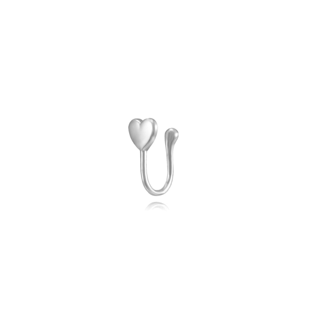 Stříbrný ear cuff srdce