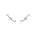 3 Star Climber Earrings - Silver Gold Plated-Silver Rhodium