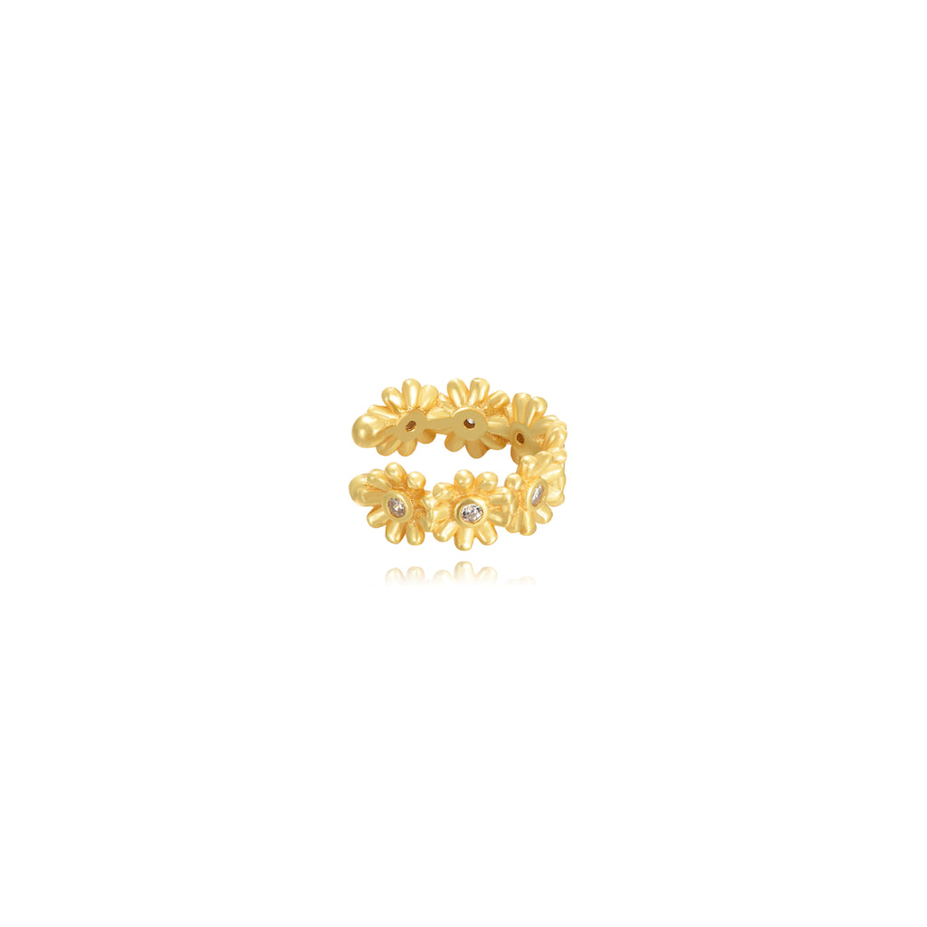 Pozlacený ear cuff kytičky