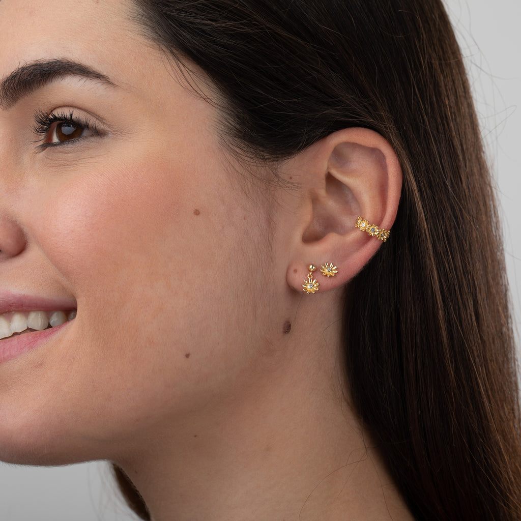 Pozlacené náušnice kytičky
