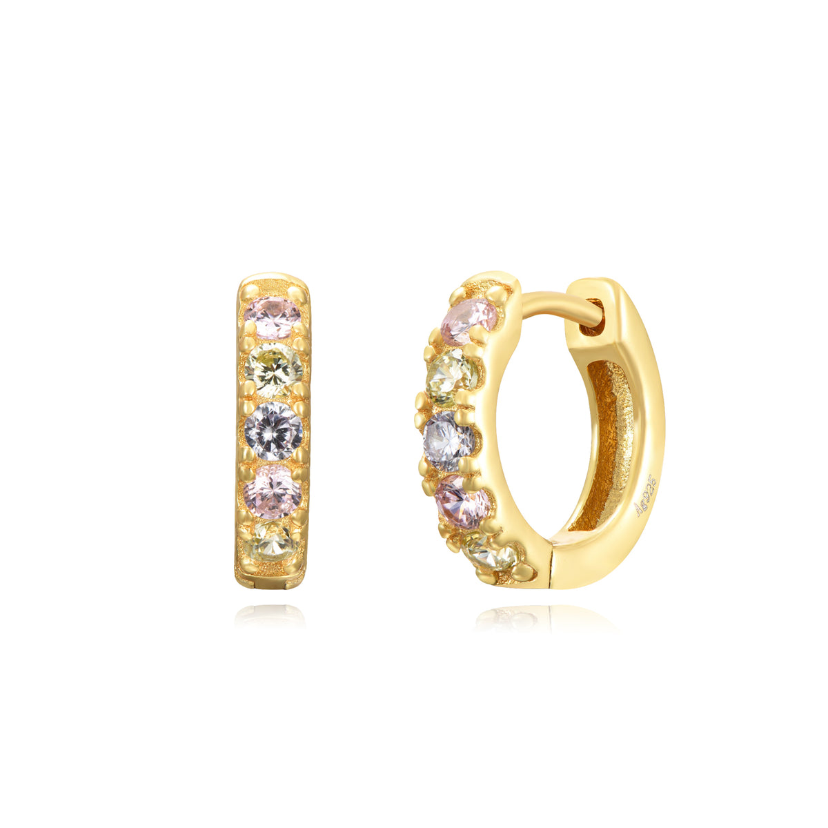 Pozlacené náušnice s barevnými zirkony