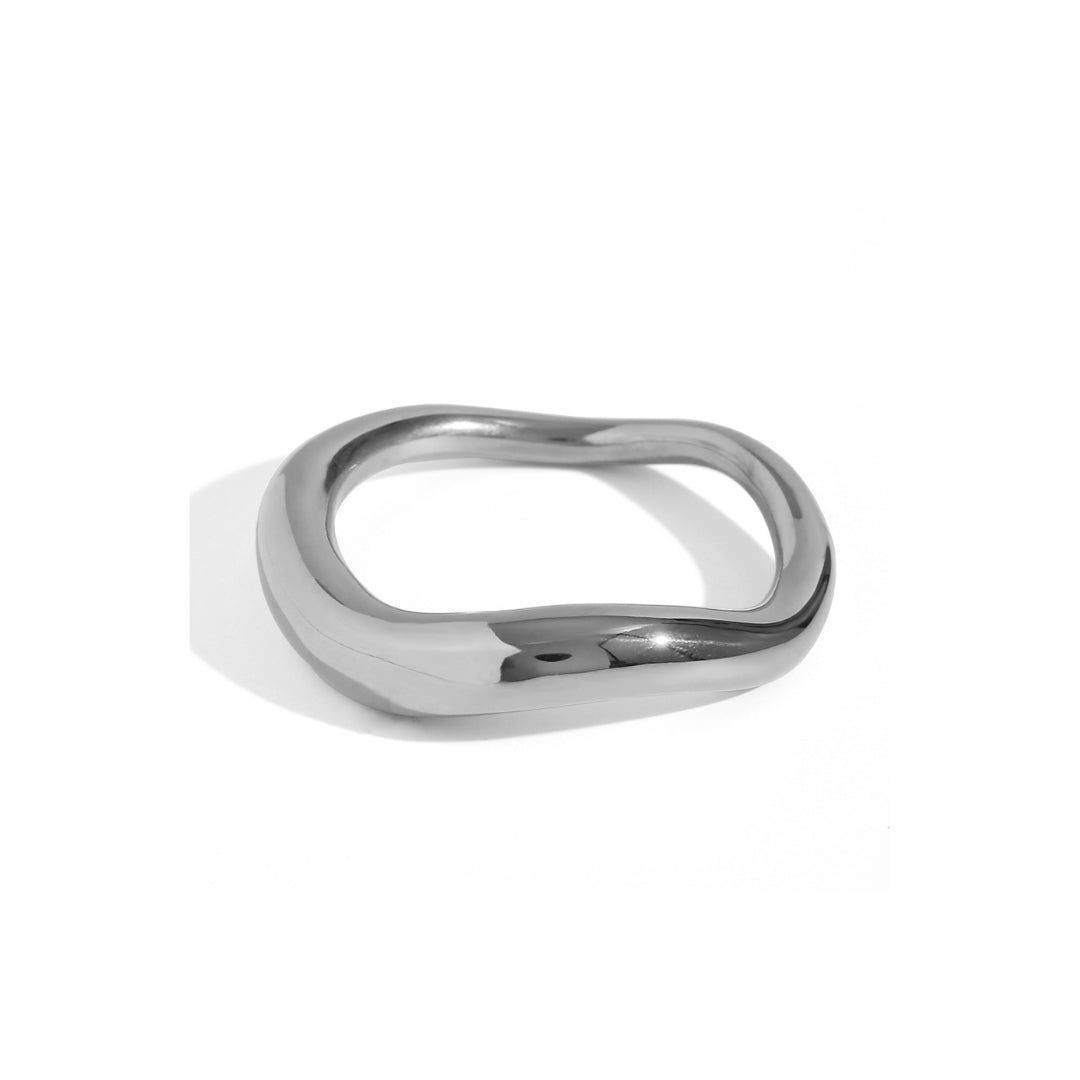 Wave Ring - 4 mm - Gold and Steel