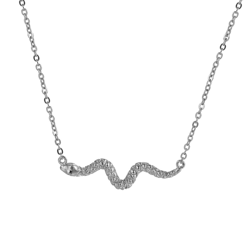 Necklace - Snake - Rhodium Silver - Silver Gold plated