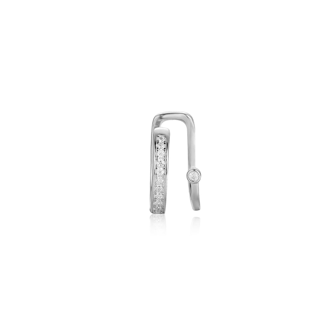Stříbrný ear cuff double