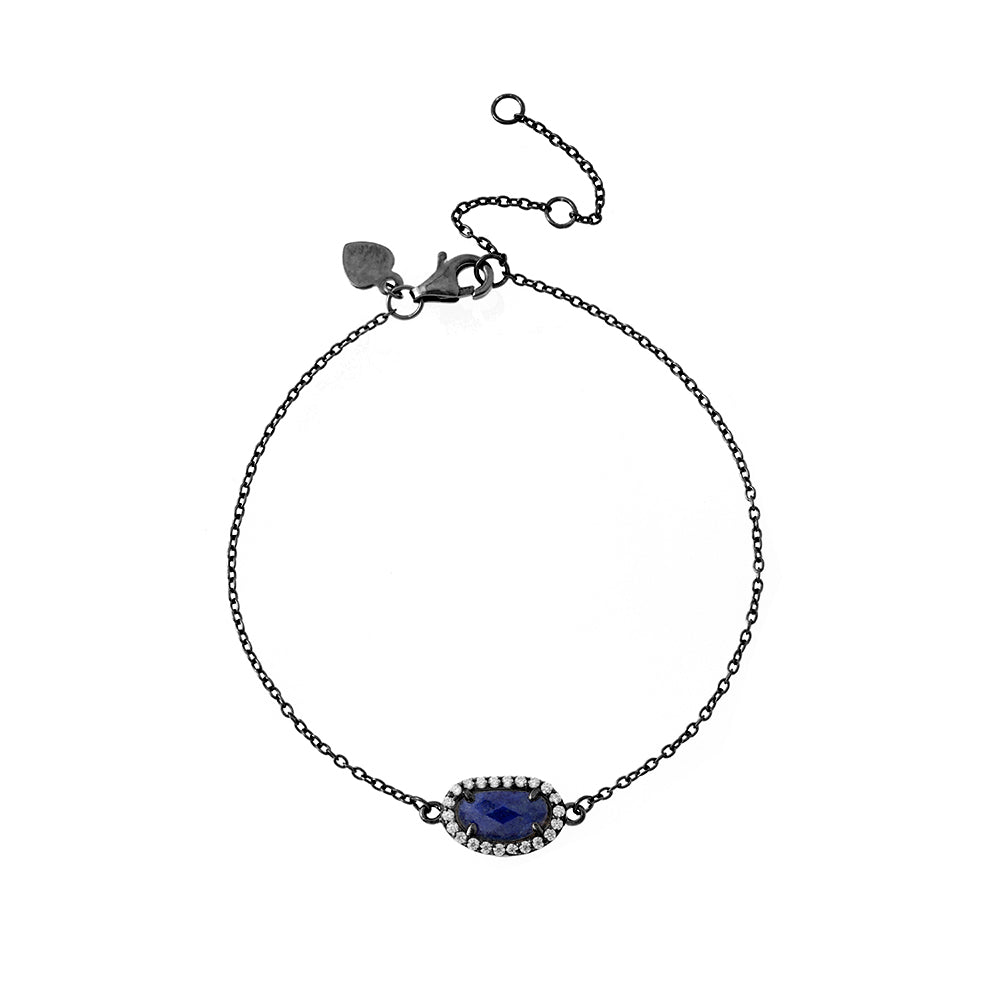 Mineral Bracelet- Gemstones - Silver Rhodium Plated