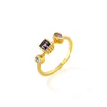 Mineral Ring - 3 Minerals - Gold Plated