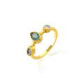 Trilogy Mineral Ring - 3 Minerals - Gold Plated