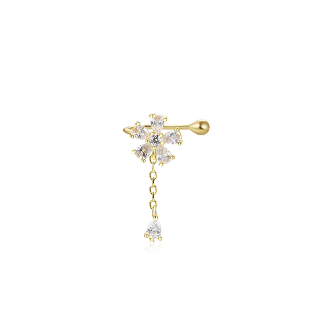 Pozlacený ear cuff ve tvaru květu