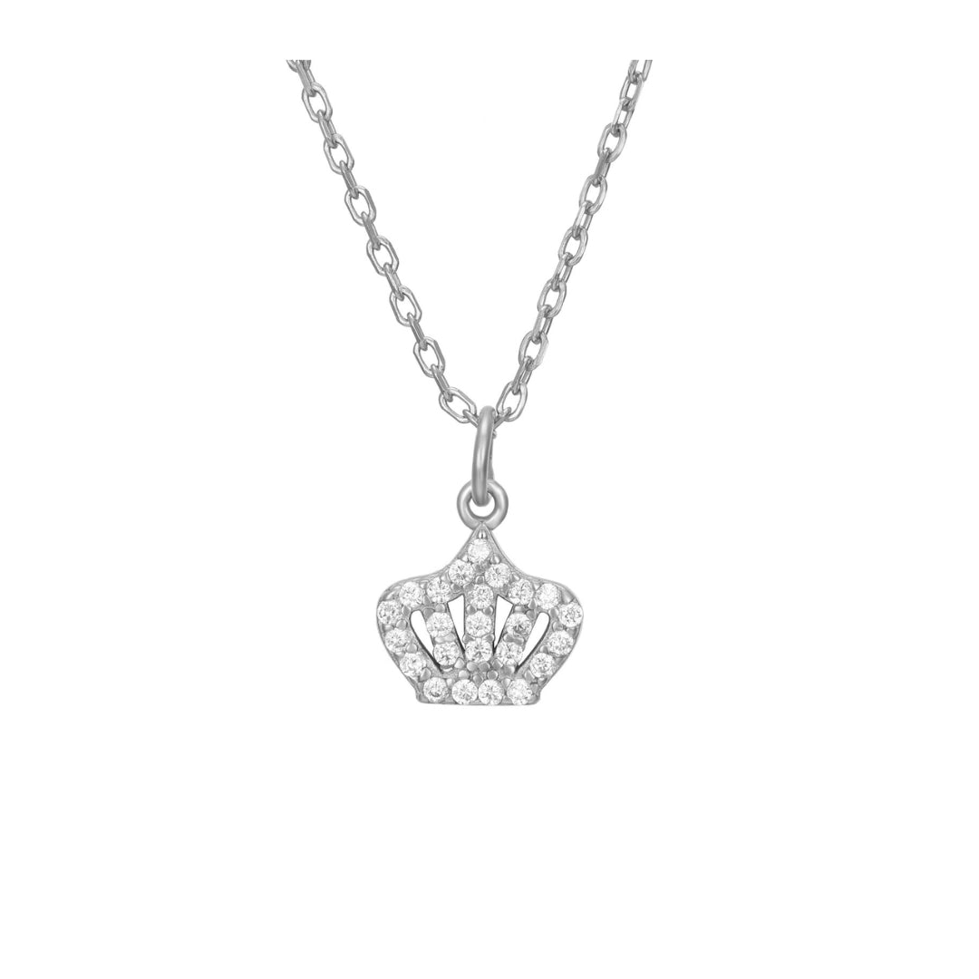 Crown Zirconia Necklace -  Gold Plated y Rhodium Silver