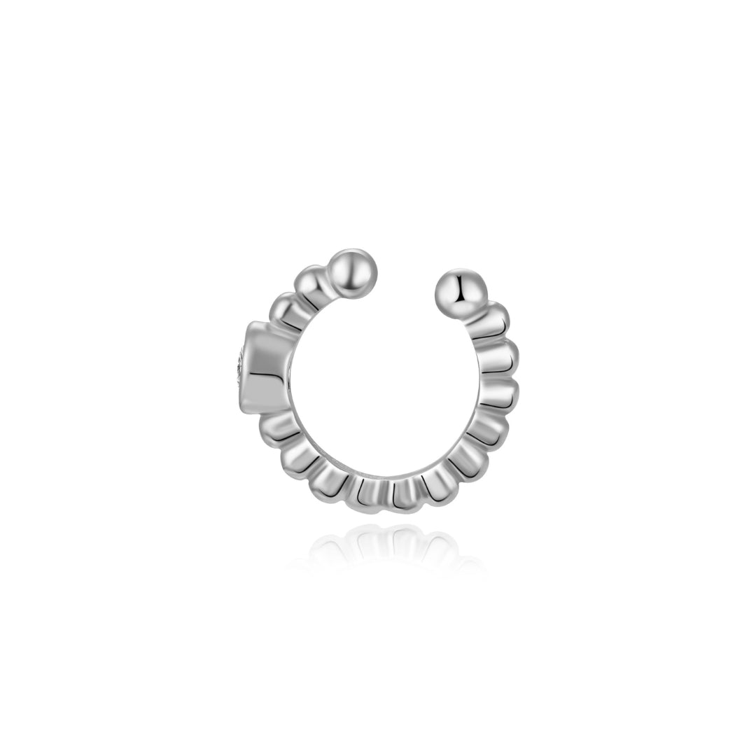 Stříbrný ear cuff s tyrkysem