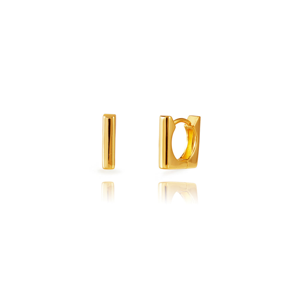Pozlacené čtvercové náušnice 13 mm