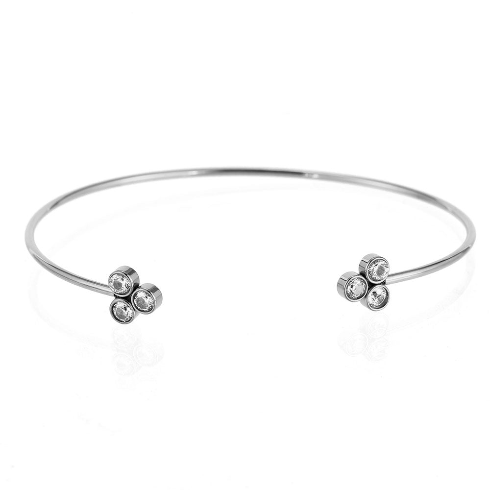 Stříbrný bangle s bílými zirkony