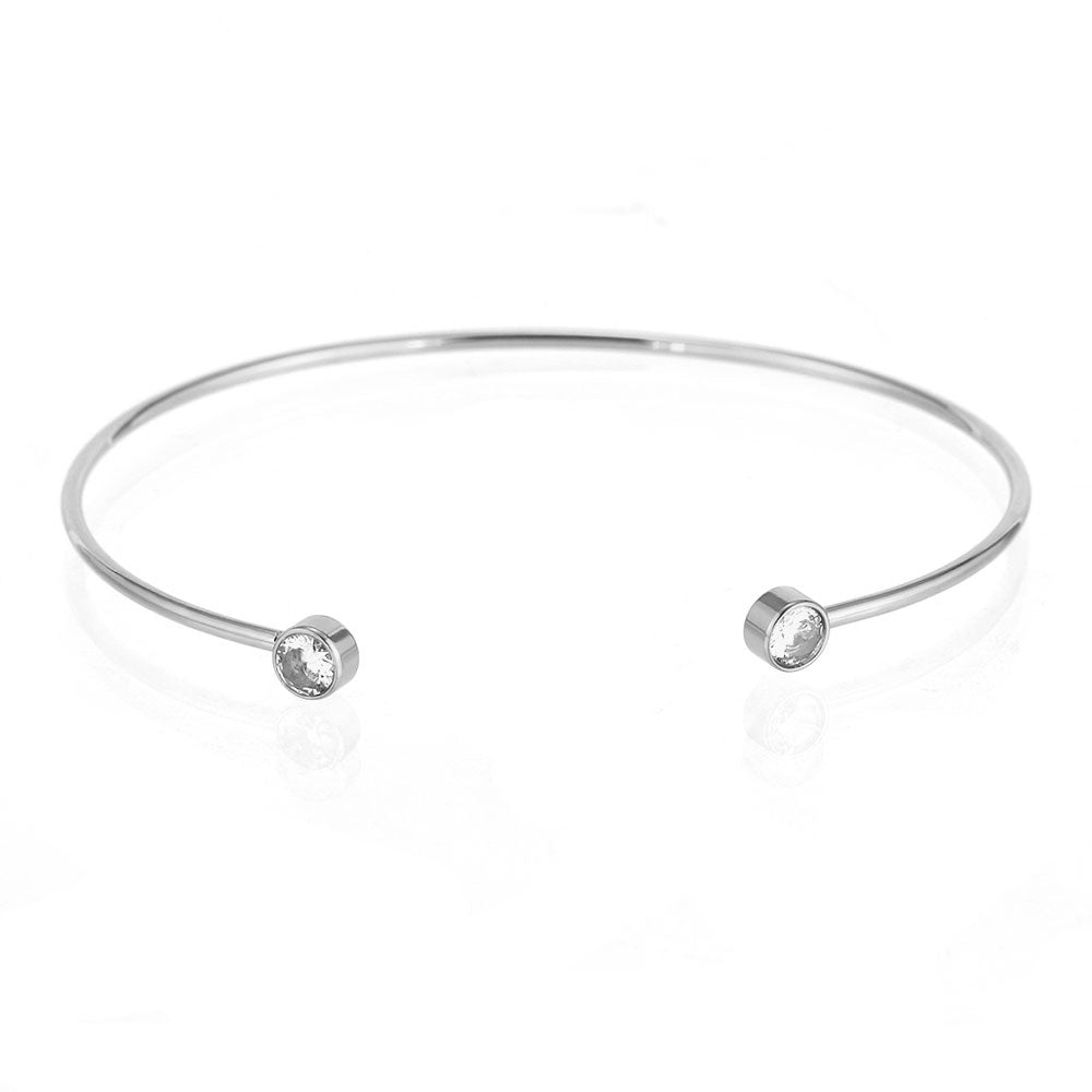 Stříbrný bangle s bílými zirkony
