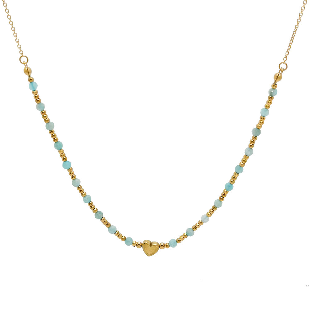 Pozlacený choker s amazonitem