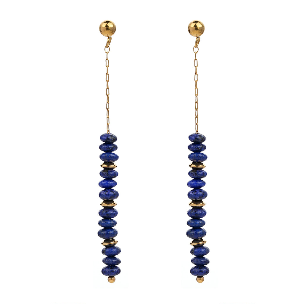 Dlouhé visací náušnice s lapis lazuli