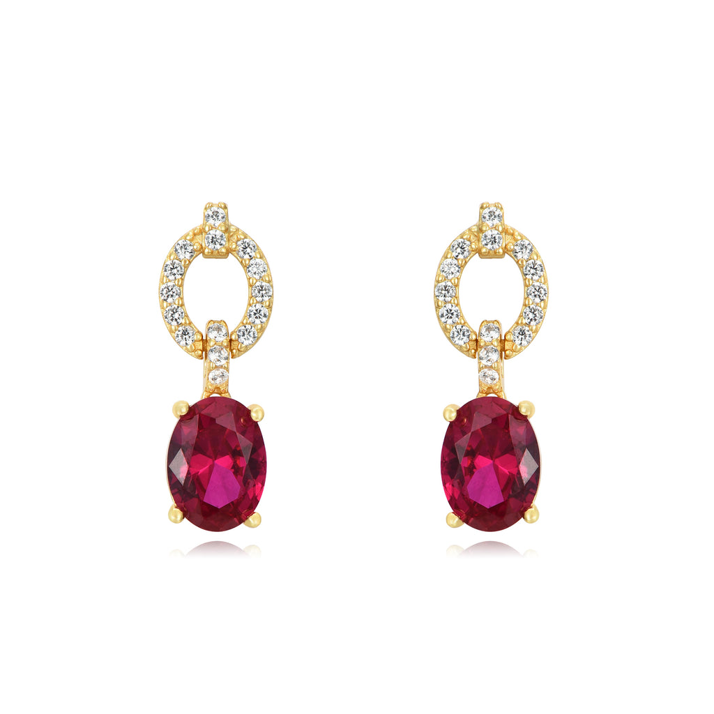 Ruby Zirconia Earrings