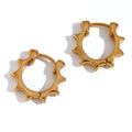 Sun Earrings - Steel Hoop - Gold Plated