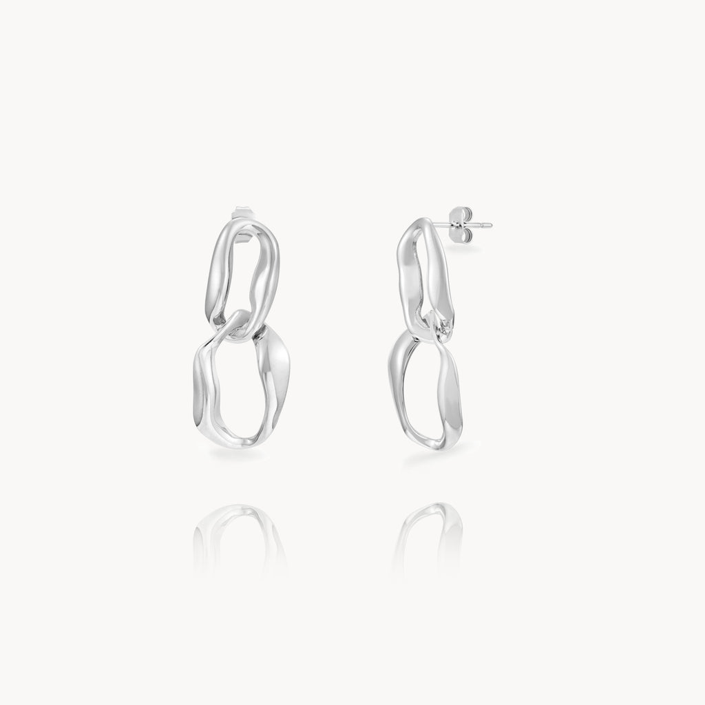 Steel Earrings - Irregular Link