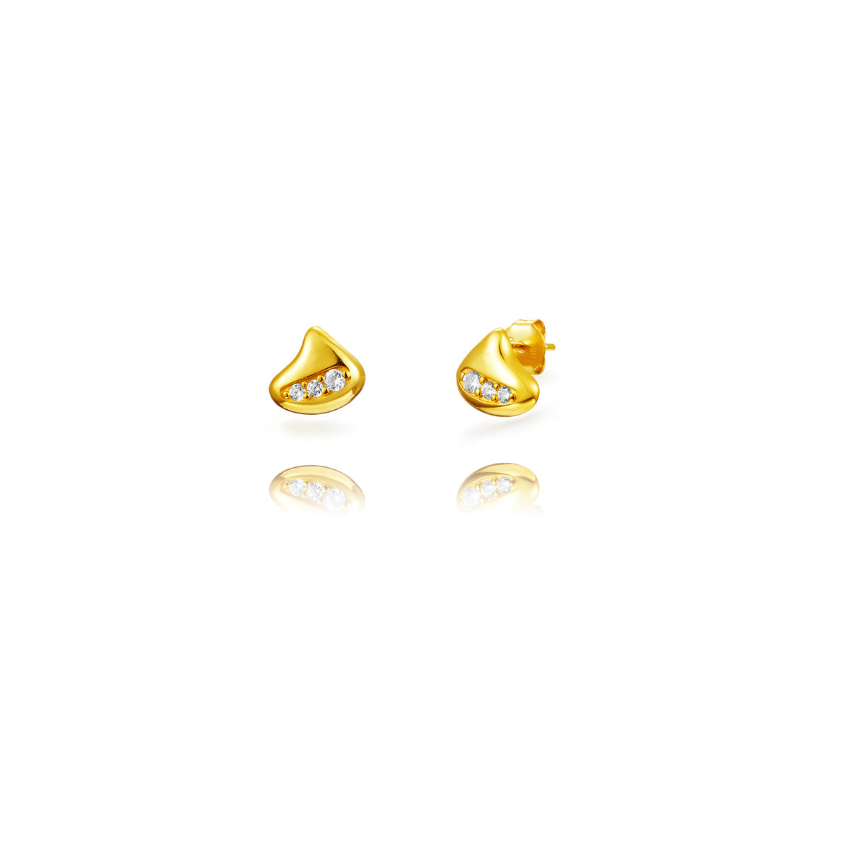 Silver Zirconia Earrings - Irregular