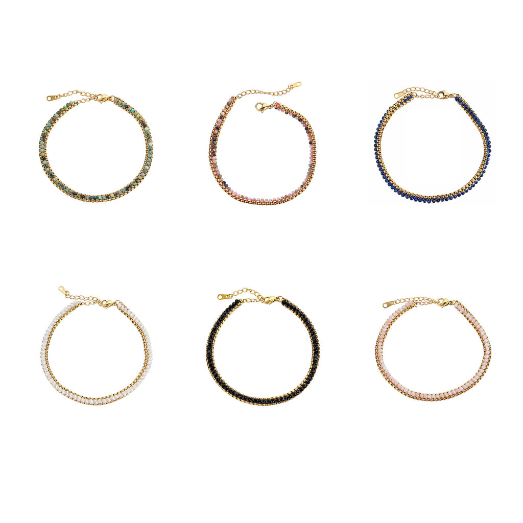 Steel Bracelet - Natural Mineral
