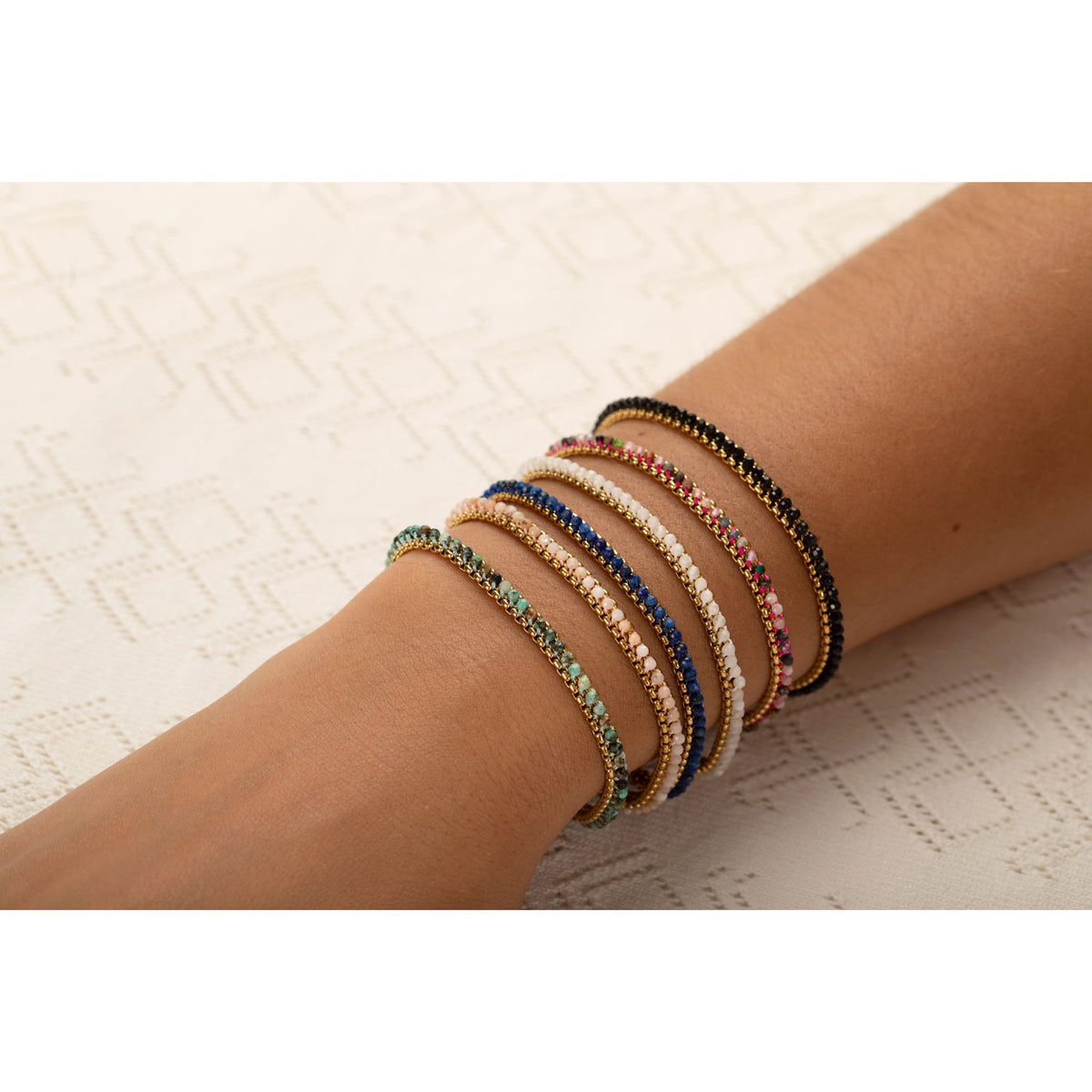 Steel Bracelet - Natural Mineral