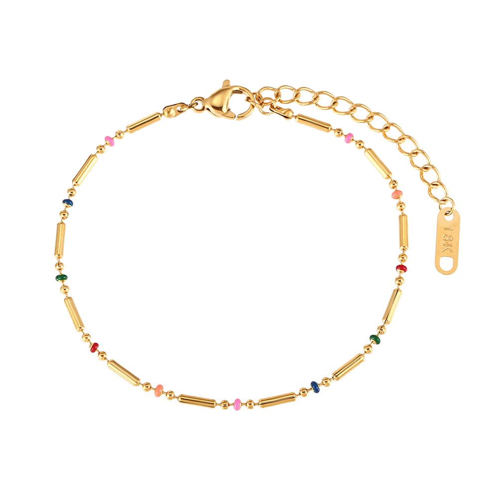 Bracelet Necklace - Bar - Enamel Multi