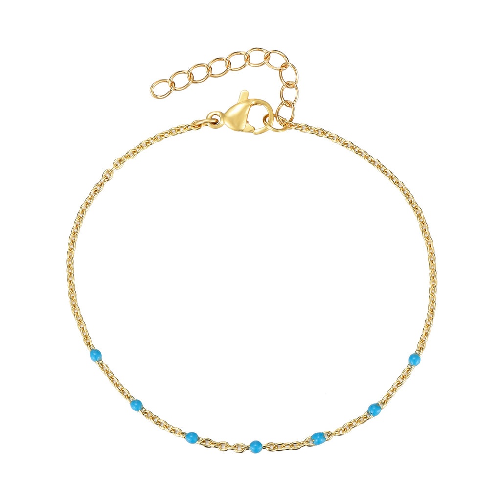 Steel Bracelet - Turquoise Enamel