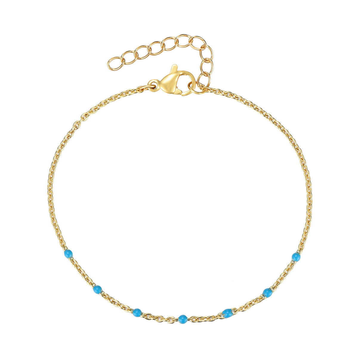 Steel Bracelet - Turquoise Enamel