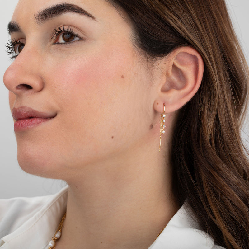 Zirconia Earrings - Four Zircon - 38 mm
