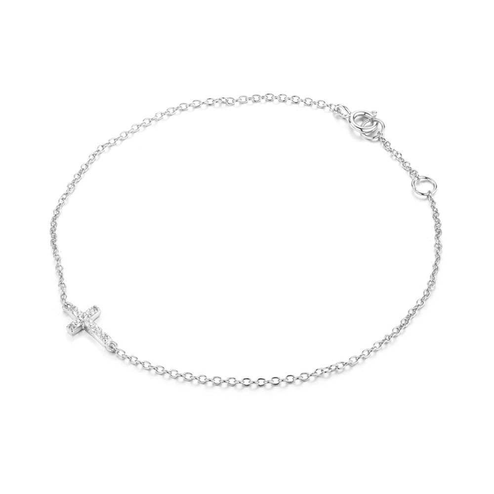Silver Zirconia Bracelet - Cross