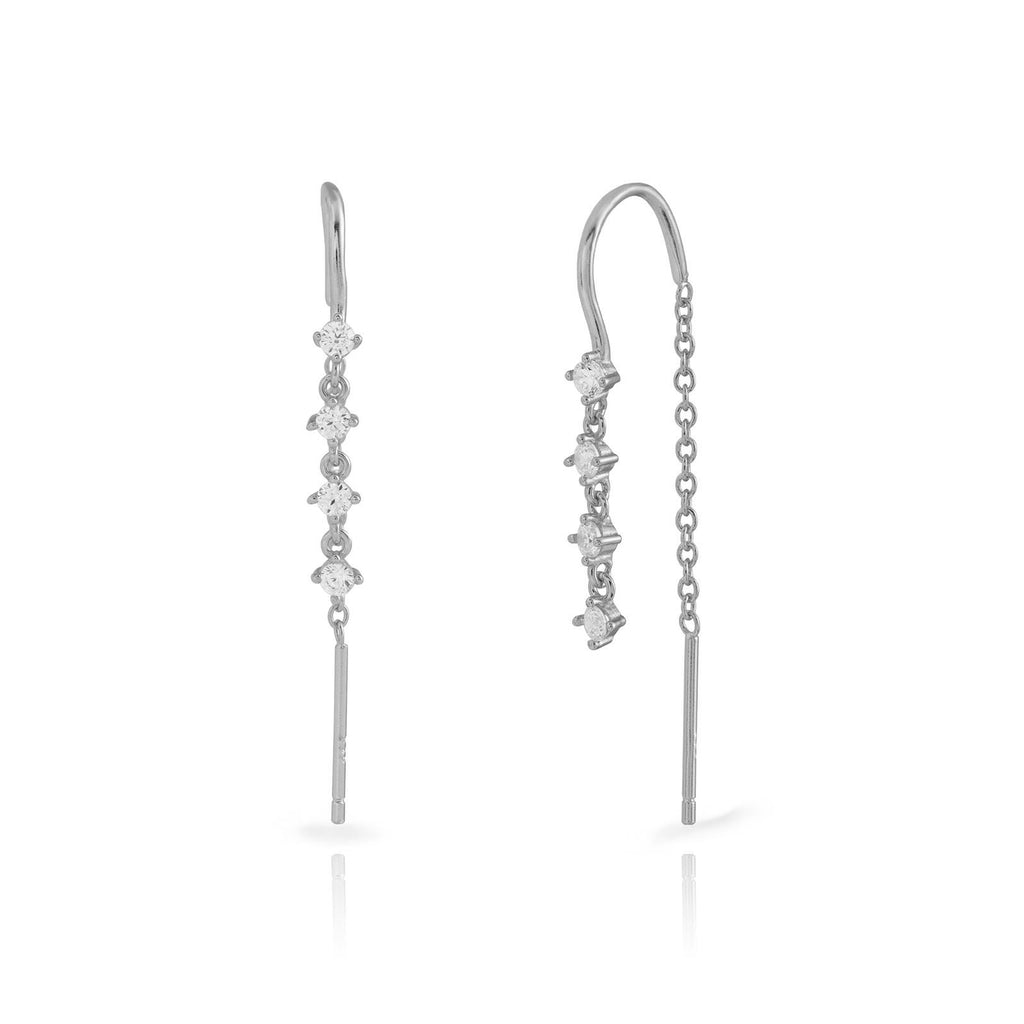 Zirconia Earrings - Four Zircon - 38 mm