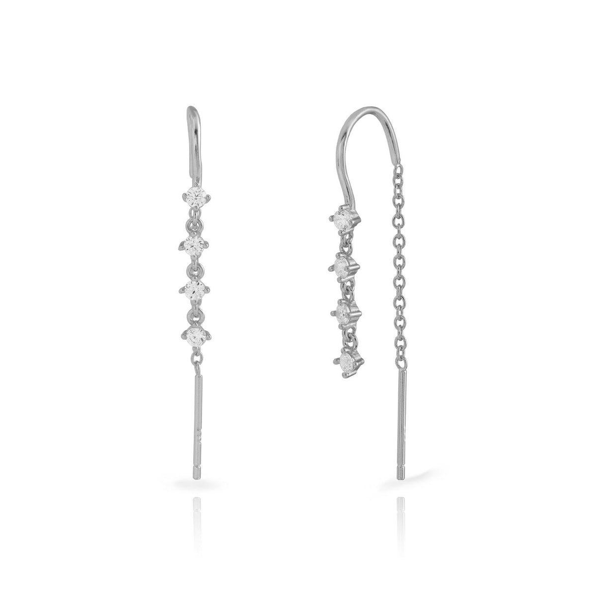 Zirconia Earrings - Four Zircon - 38 mm