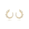 Crown Earrings - White Zirconia - 13mm -