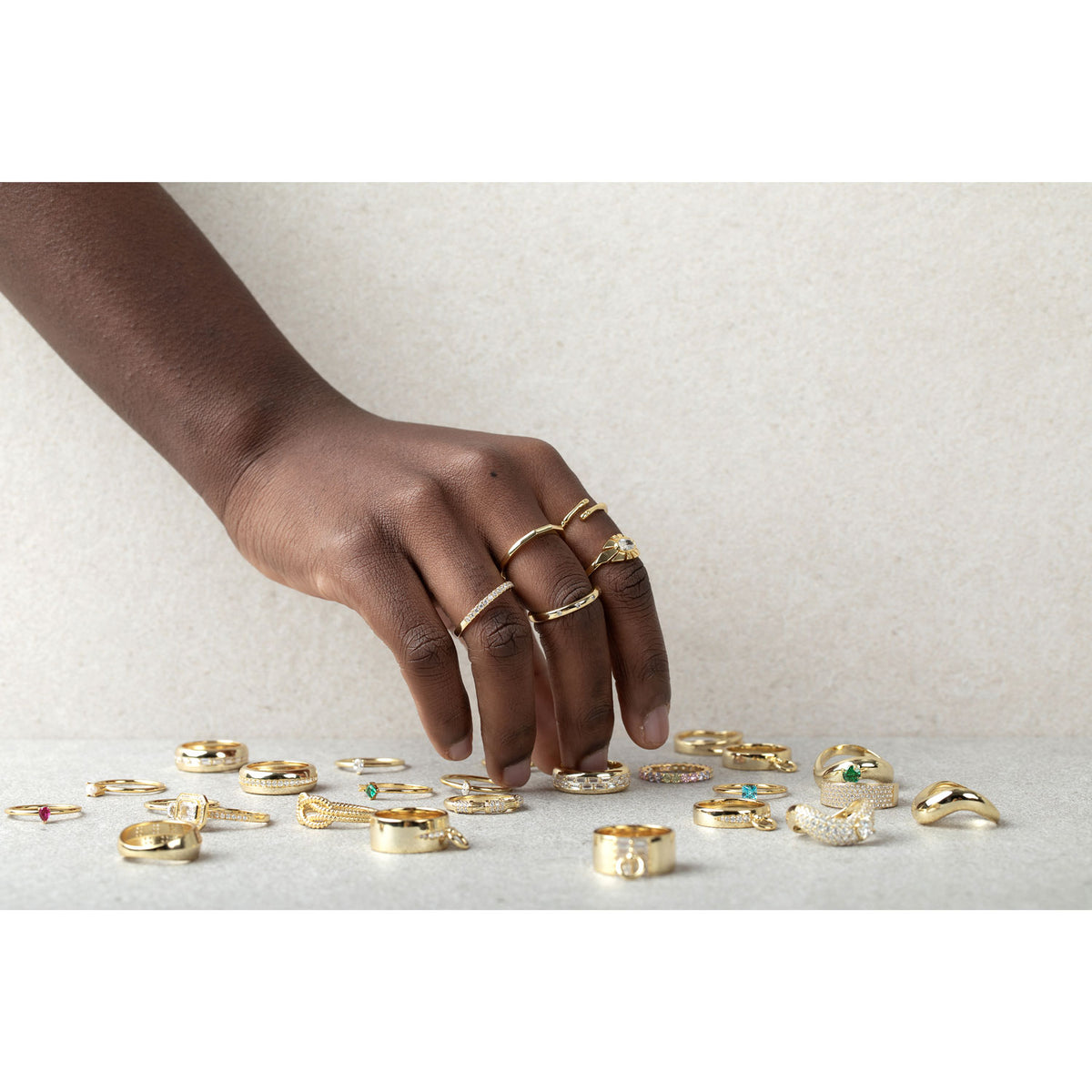 Silver Zirconia Flower Ring - Gold Plated