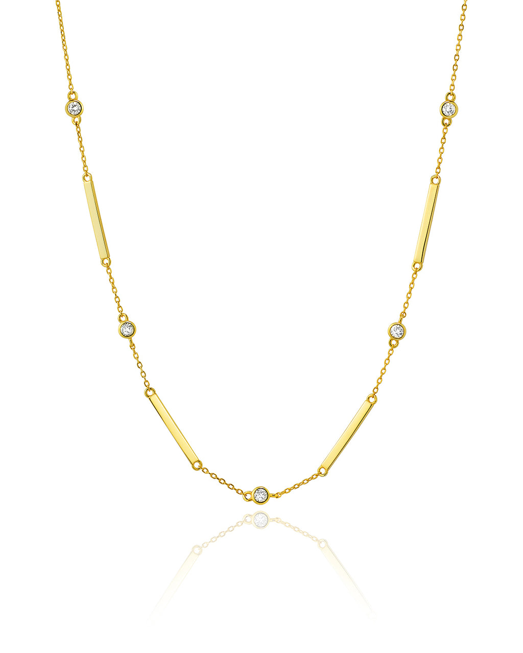 Zirconia Necklace - Bar 21*2 mm