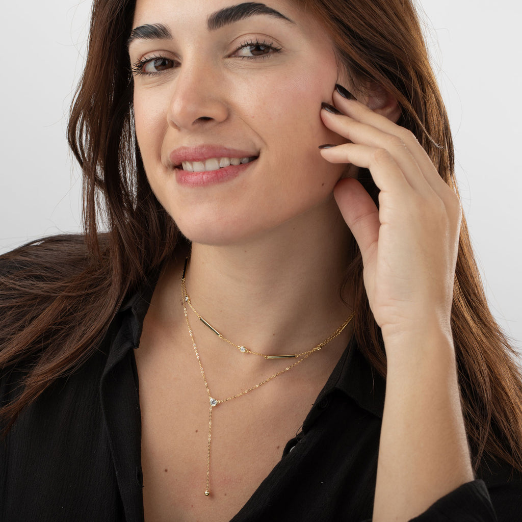 Zirconia Necklace - Bar 21*2 mm
